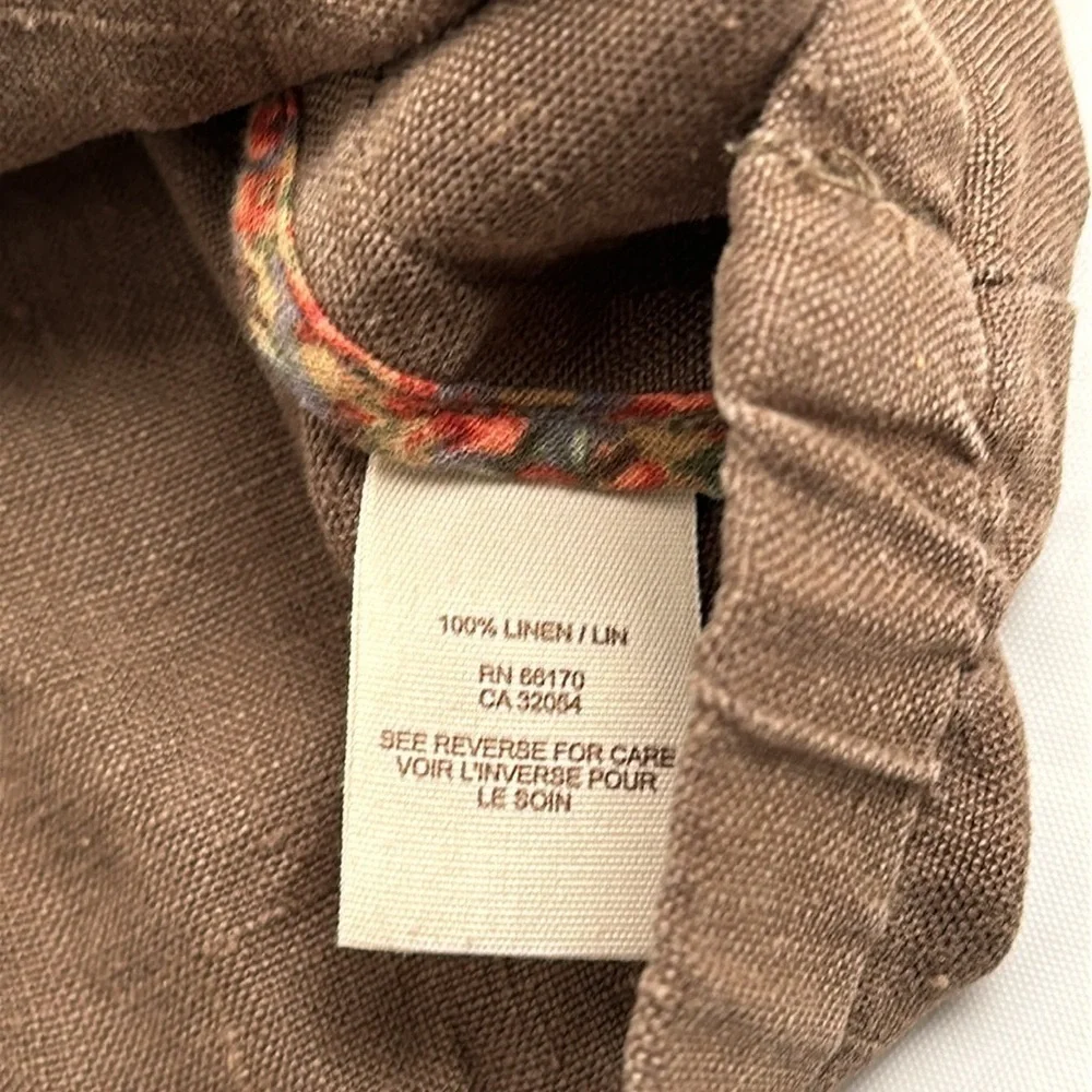 Free People olive Military Platoon linen full zip and snap utility jacket